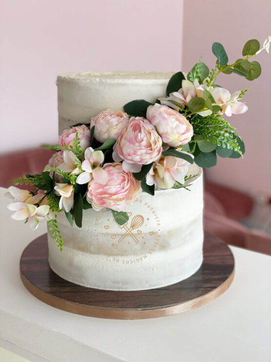 tarta boda clásica naked floral