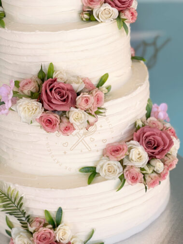 Tarta de boda flores naturales