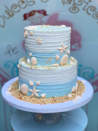 Tarta de boda decorada marina