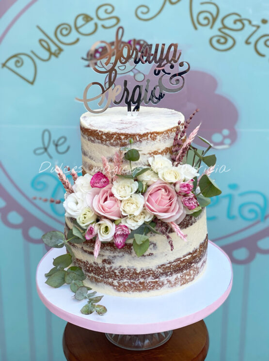 Tarta decorada fondant personalizada boda madrid