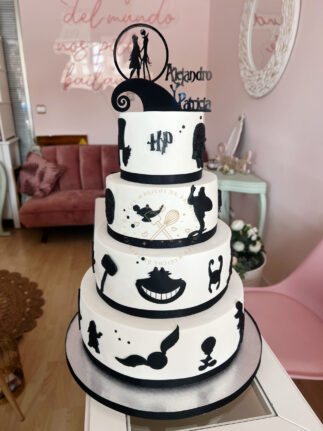 Tarta de boda siluetas películas