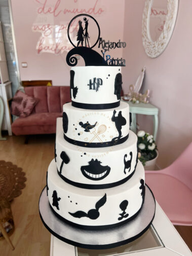 Tarta de boda siluetas películas