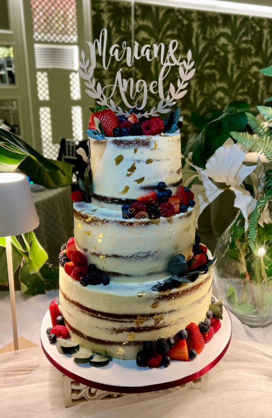 tarta boda naked cake frutos rojos