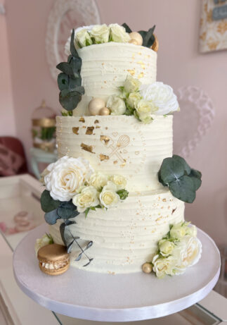 Tarta boda con flores