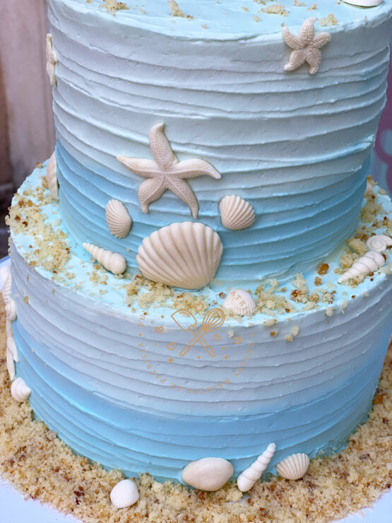Tarta de boda decorada marina