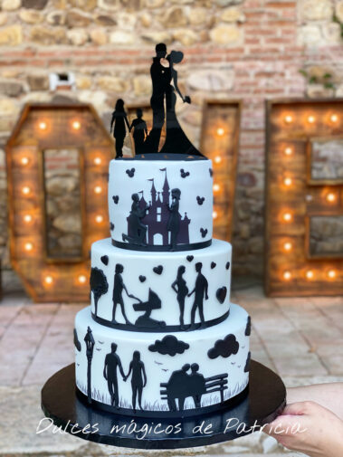 Tarta decorada fondant personalizada boda madrid