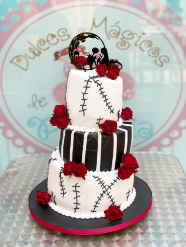 Tarta decorada fondant personalizada boda madrid