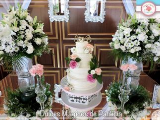 Tarta boda rústica flores