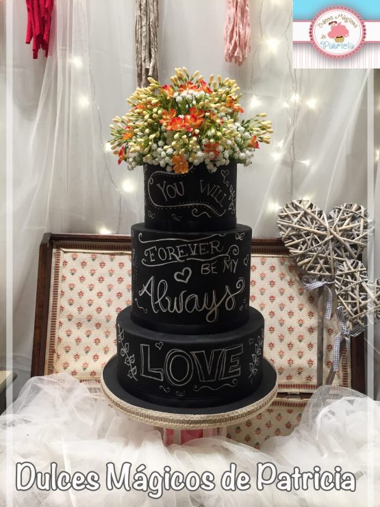 tarta boda pizarra