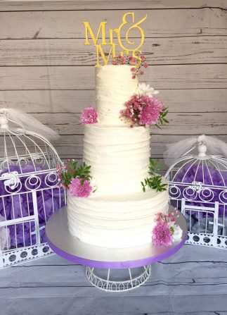 tarta boda crema flores madrid