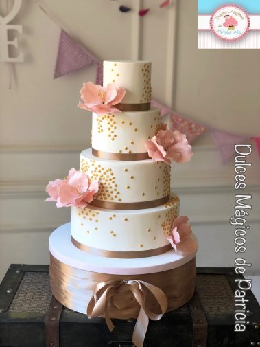 tarta boda madrid alcalá blanca oro