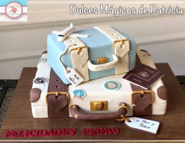 tarta boda maletas