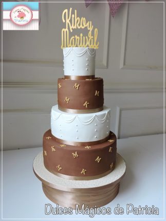 tarta boda marrón