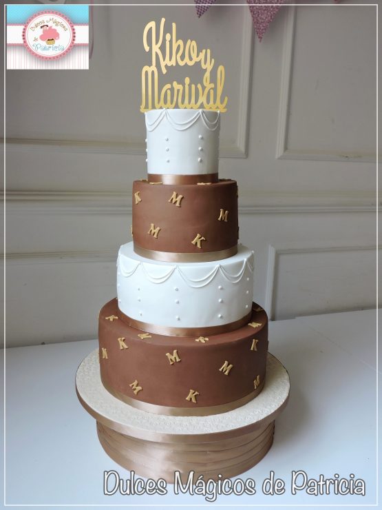 tarta boda marrón