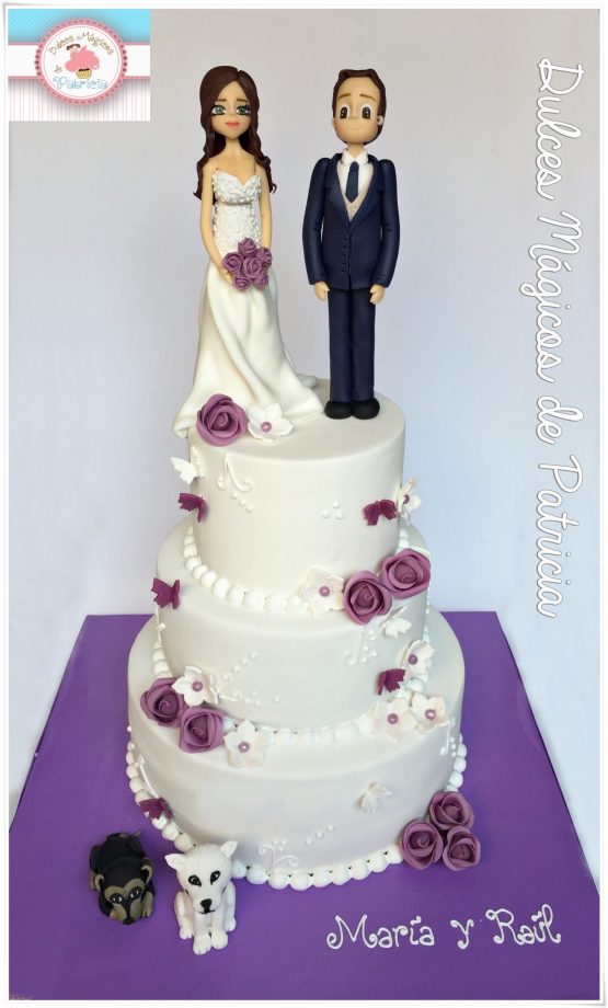 tarta boda morado