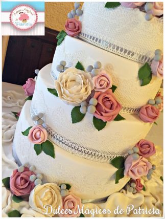 tarta boda original flores bonita