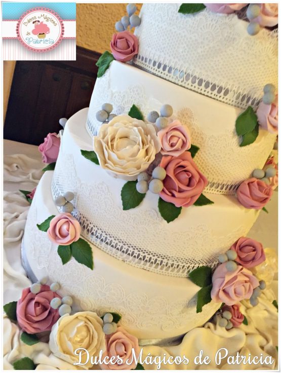 tarta boda original flores bonita