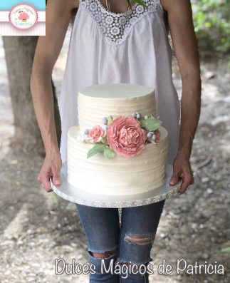 tarta boda peonía lupiana