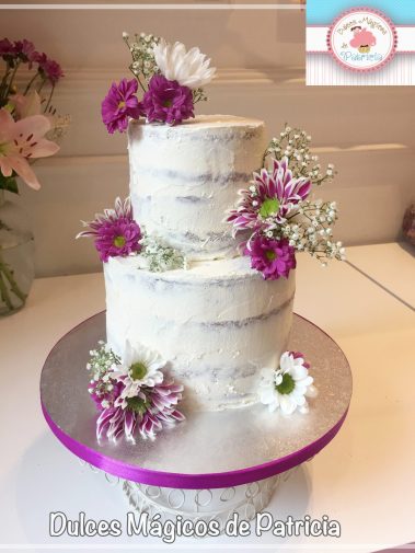 tarta naked cake floral