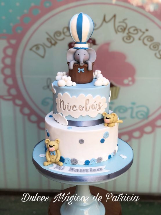 Tarta bautizo elefante bebé
