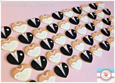 galletas boda novios corazones