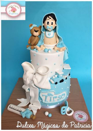 tarta bautizo bebé