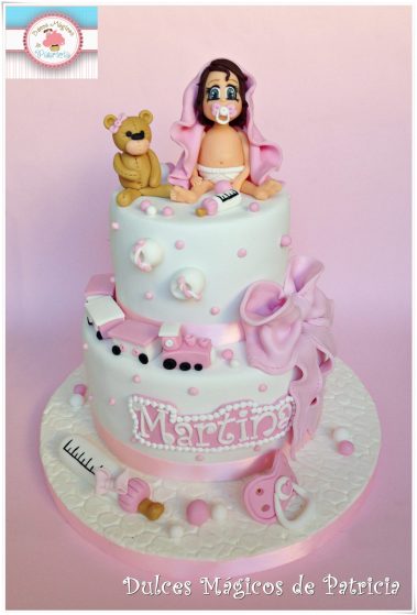 tarta bautizo rosa madrid