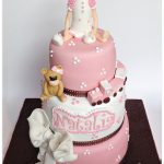 tarta rosa bebé bautizo niña
