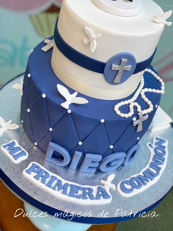 tarta comunión niño clásica