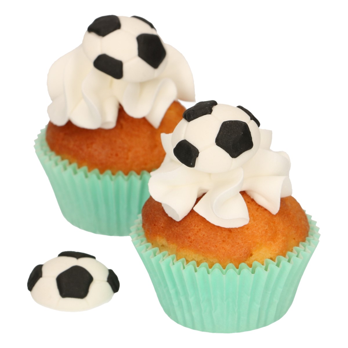 Balones de fútbol de azúcar, 8unidades, marca Funcakes.