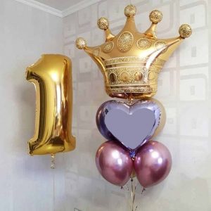 globo foil corona dorado