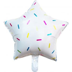 globo foil estrella blanca serpentina