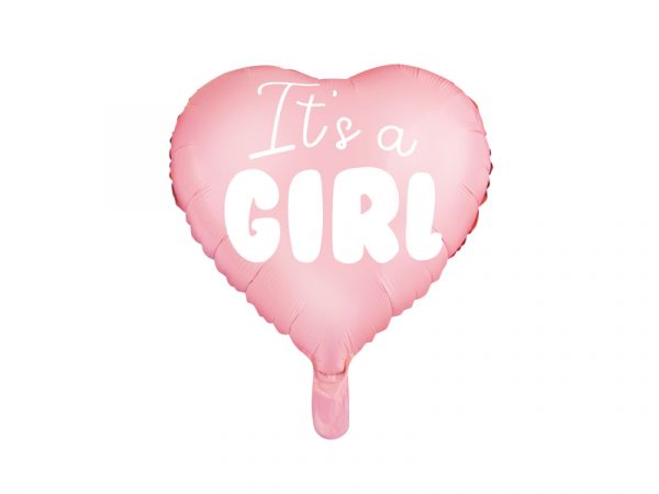 globo foil helio corazón rosa es una niña its a girl