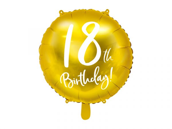 globo foil redondo dorado 18 cumpleaños