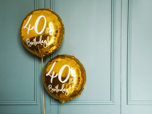 globo foil redondo dorado 40 cumpleaños