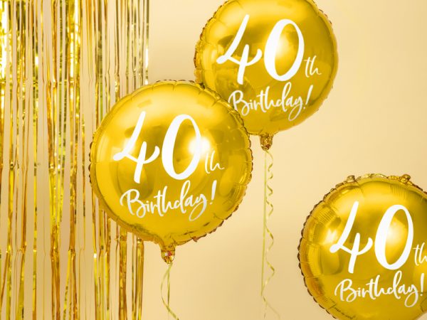 globo foil redondo dorado 40 cumpleaños