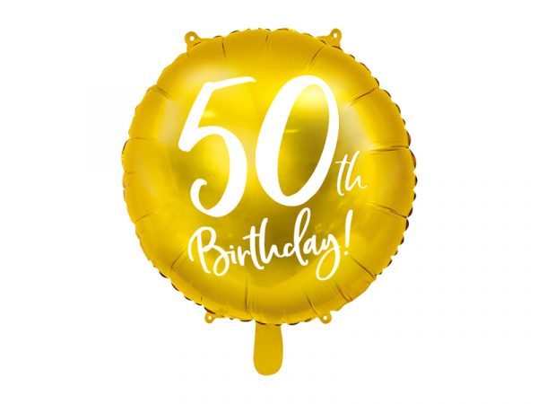 globo foil redondo dorado 50 cumpleaños