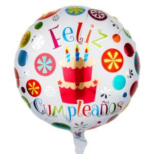 globo foil redondo feliz cumpleaños