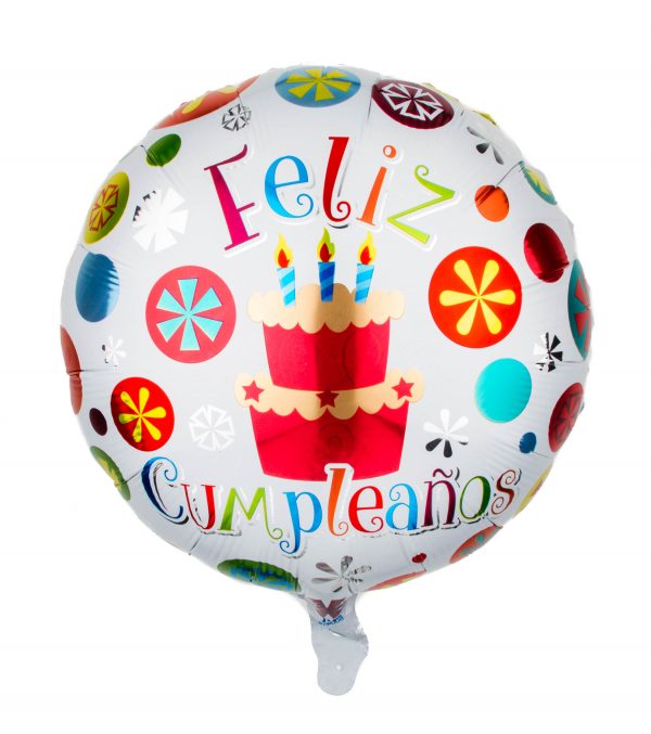 globo foil redondo feliz cumpleaños