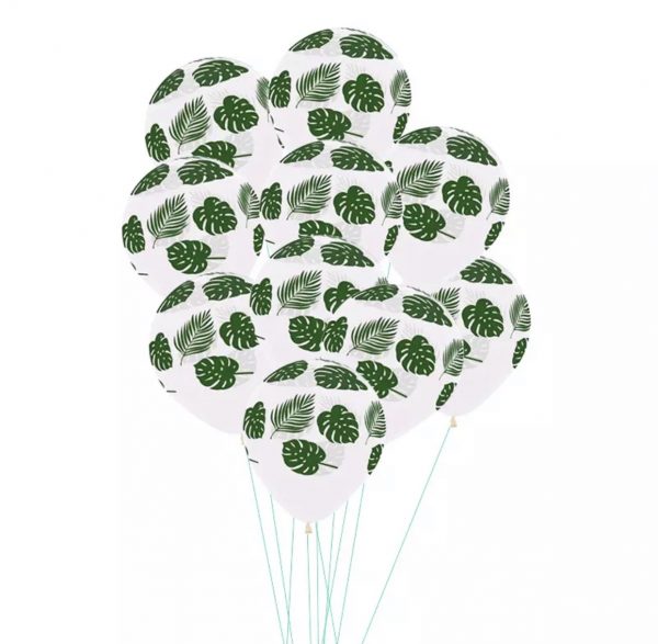 globo helio blanco hojas tropical tropicales safari verde
