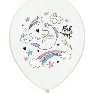 globo helio blanco unicornio