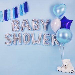 globo helio foil corazón azul