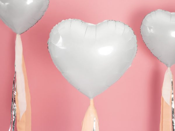 globo helio foil corazón blanco