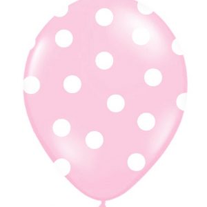 globo helio rosa lunares topos blancos