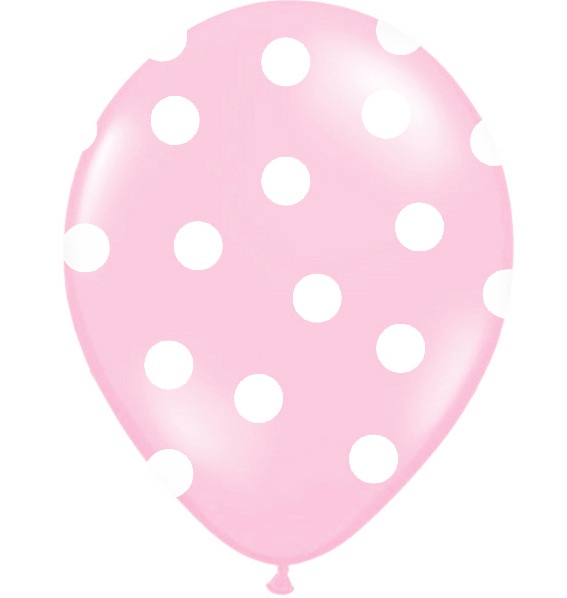 globo helio rosa lunares topos blancos