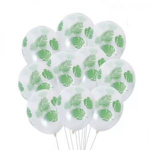 globo helio transparente hojas tropicales verde