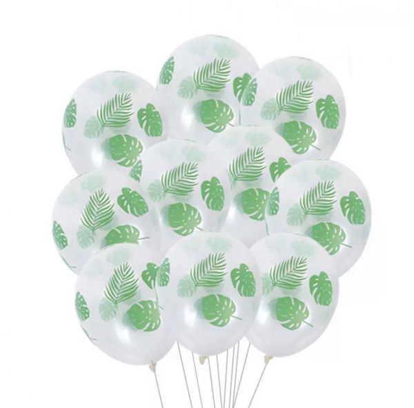 globo helio transparente hojas tropicales verde