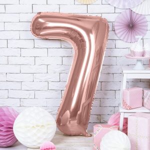 globo numero 7 oro rosa helio