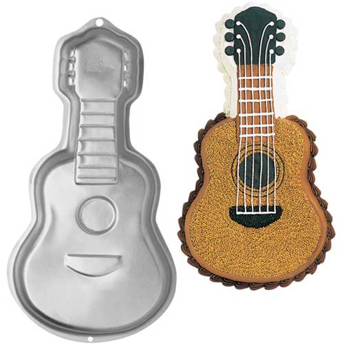 wilton molde bizcocho 3d guitarra