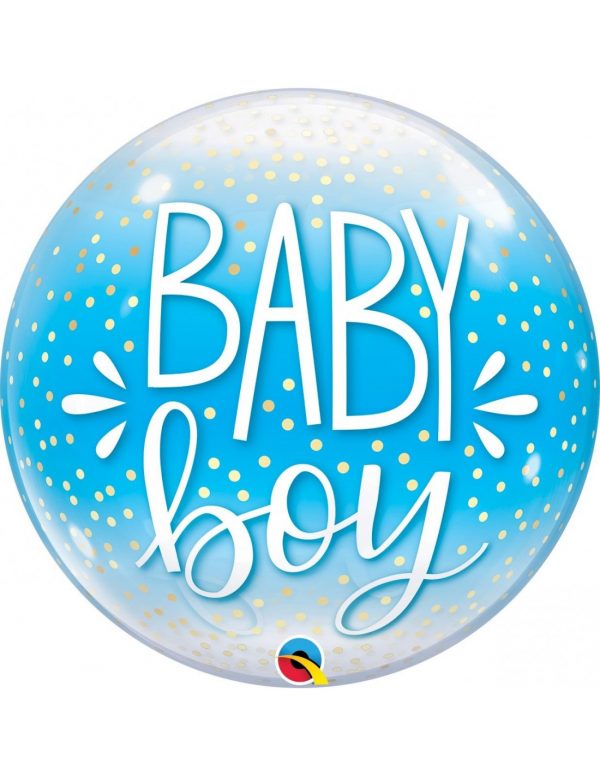globo helio bebé azul burbuja baby boy